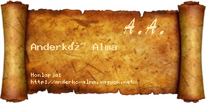 Anderkó Alma névjegykártya
